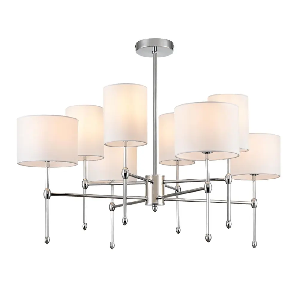 Фото 3 Люстра на штанге Lumion Latti Lmn_6589_8c 8 ламп 16 м² цвет хром/белый Фото 3 Люстра на штанге Lumion Latti Lmn_6589_8c 8 ламп 16 м² цвет хром/белый