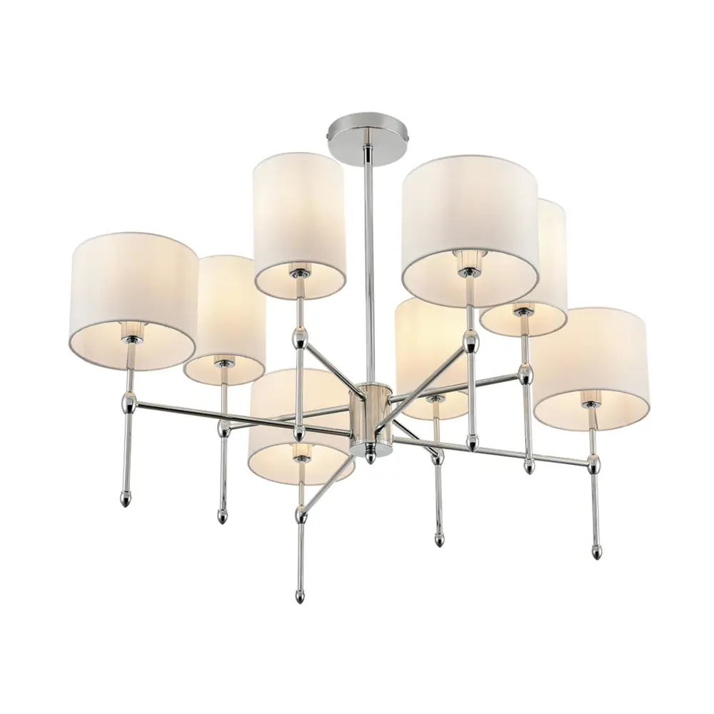 Фото 4 Люстра на штанге Lumion Latti Lmn_6589_8c 8 ламп 16 м² цвет хром/белый Фото 4 Люстра на штанге Lumion Latti Lmn_6589_8c 8 ламп 16 м² цвет хром/белый