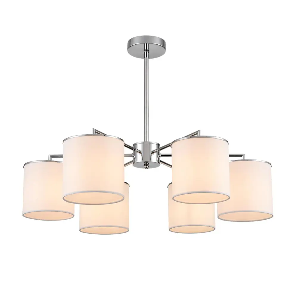 Фото 3 Люстра на штанге Lumion Suntori Lmn_6591_6 6 ламп 12 м² цвет хром/белый