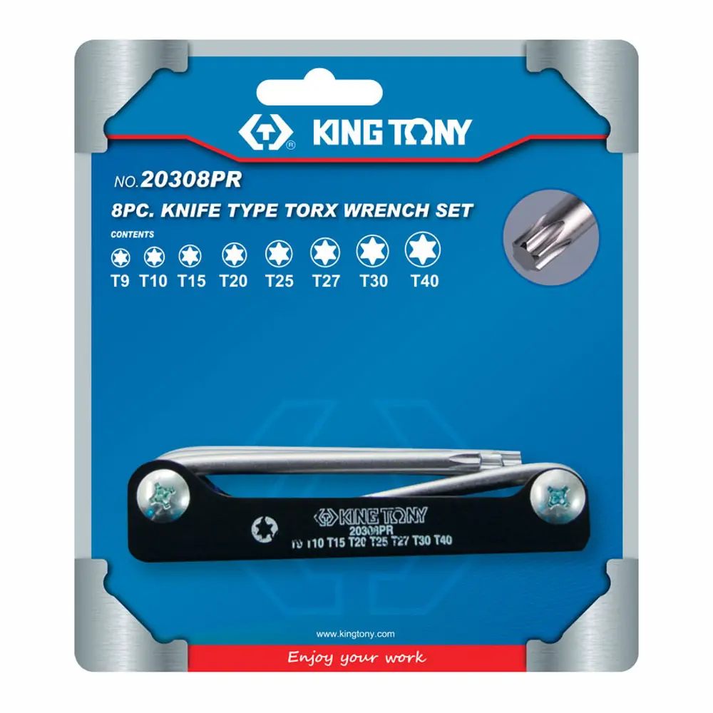 Фото Набор Г-образных шестигранников King Tony Torx T9-T40 складные 8 предметов Фото Набор Г-образных шестигранников King Tony Torx T9-T40 складные 8 предметов