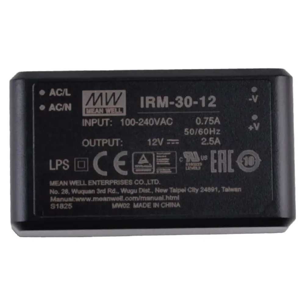 Фото Блок питания Mean Well IRM-30-12 на плату 30 Вт 12 В 2.5 А цвет черный Фото Блок питания Mean Well IRM-30-12 на плату 30 Вт 12 В 2.5 А цвет черный