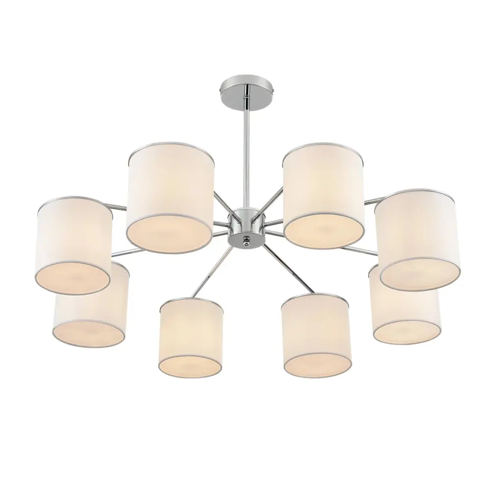 Фото 4 Люстра на штанге Lumion Suntori 6591-8 8 ламп 16 м² цвет хром/белый Фото 4 Люстра на штанге Lumion Suntori 6591-8 8 ламп 16 м² цвет хром/белый