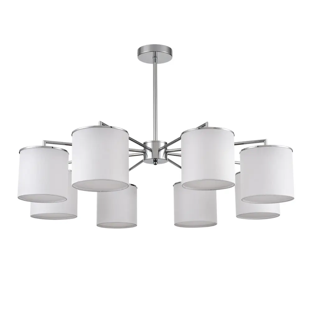 Фото Люстра на штанге Lumion Suntori 6591-8 8 ламп 16 м² цвет хром/белый Фото Люстра на штанге Lumion Suntori 6591-8 8 ламп 16 м² цвет хром/белый