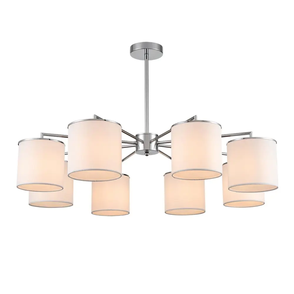 Фото 3 Люстра на штанге Lumion Suntori 6591-8 8 ламп 16 м² цвет хром/белый Фото 3 Люстра на штанге Lumion Suntori 6591-8 8 ламп 16 м² цвет хром/белый