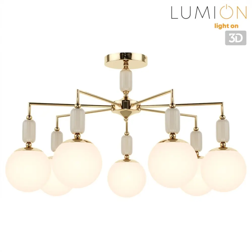 Фото 4 Люстра потолочная Lumion Vivien 6580-7c 7 ламп 14 м² цвет белый/золото/серый Фото 4 Люстра потолочная Lumion Vivien 6580-7c 7 ламп 14 м² цвет белый/золото/серый
