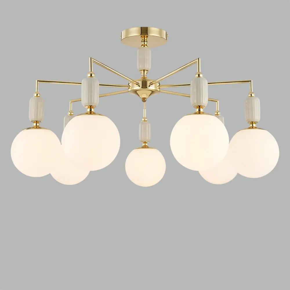 Фото 2 Люстра потолочная Lumion Vivien 6580-7c 7 ламп 14 м² цвет белый/золото/серый Фото 2 Люстра потолочная Lumion Vivien 6580-7c 7 ламп 14 м² цвет белый/золото/серый