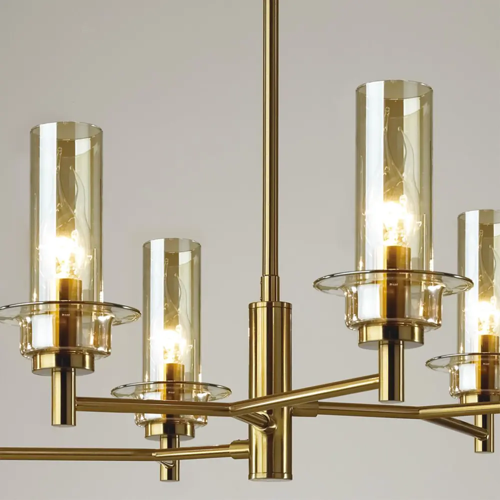 Фото 4 Люстра на штанге Lumion Madonna 6554-6c 6 ламп 12 м² цвет бронза/коньяк Фото 4 Люстра на штанге Lumion Madonna 6554-6c 6 ламп 12 м² цвет бронза/коньяк