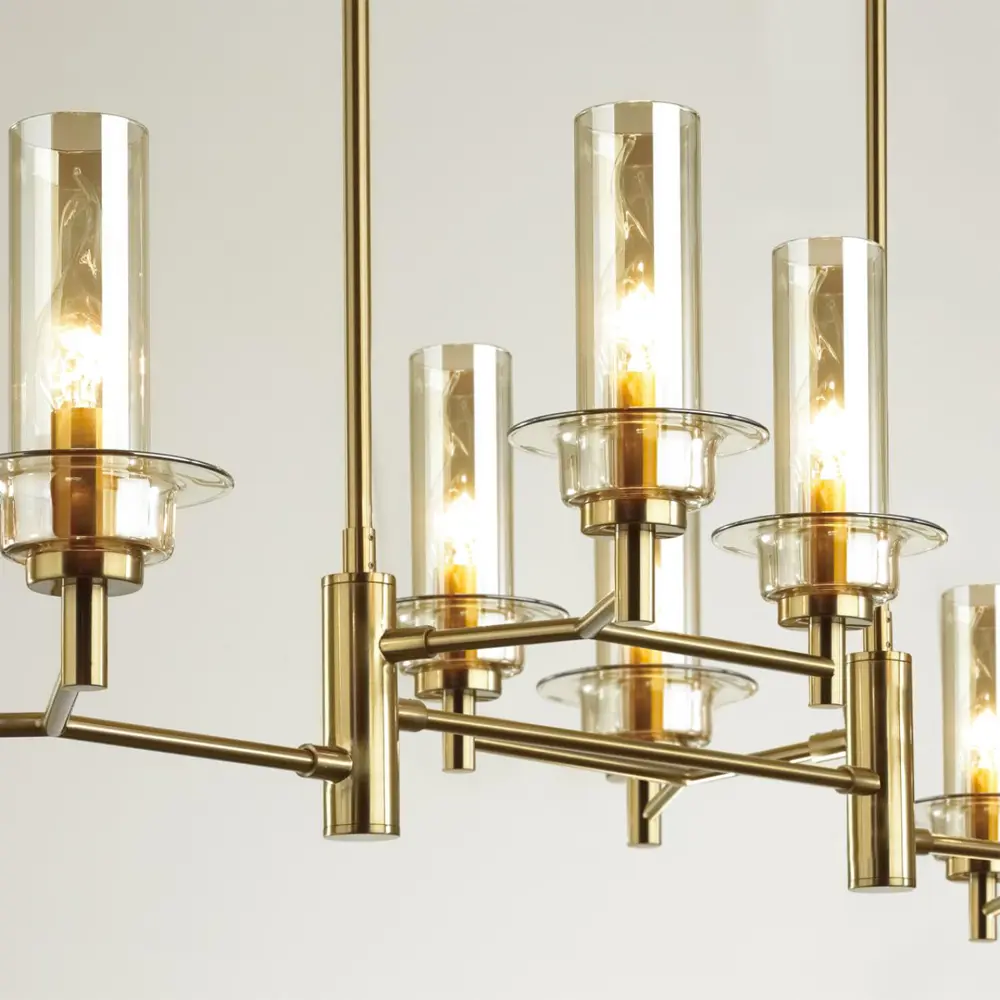 Фото 4 Люстра на штанге Lumion Madonna 6554-8c 8 ламп 16 м² цвет бронза/коньяк Фото 4 Люстра на штанге Lumion Madonna 6554-8c 8 ламп 16 м² цвет бронза/коньяк