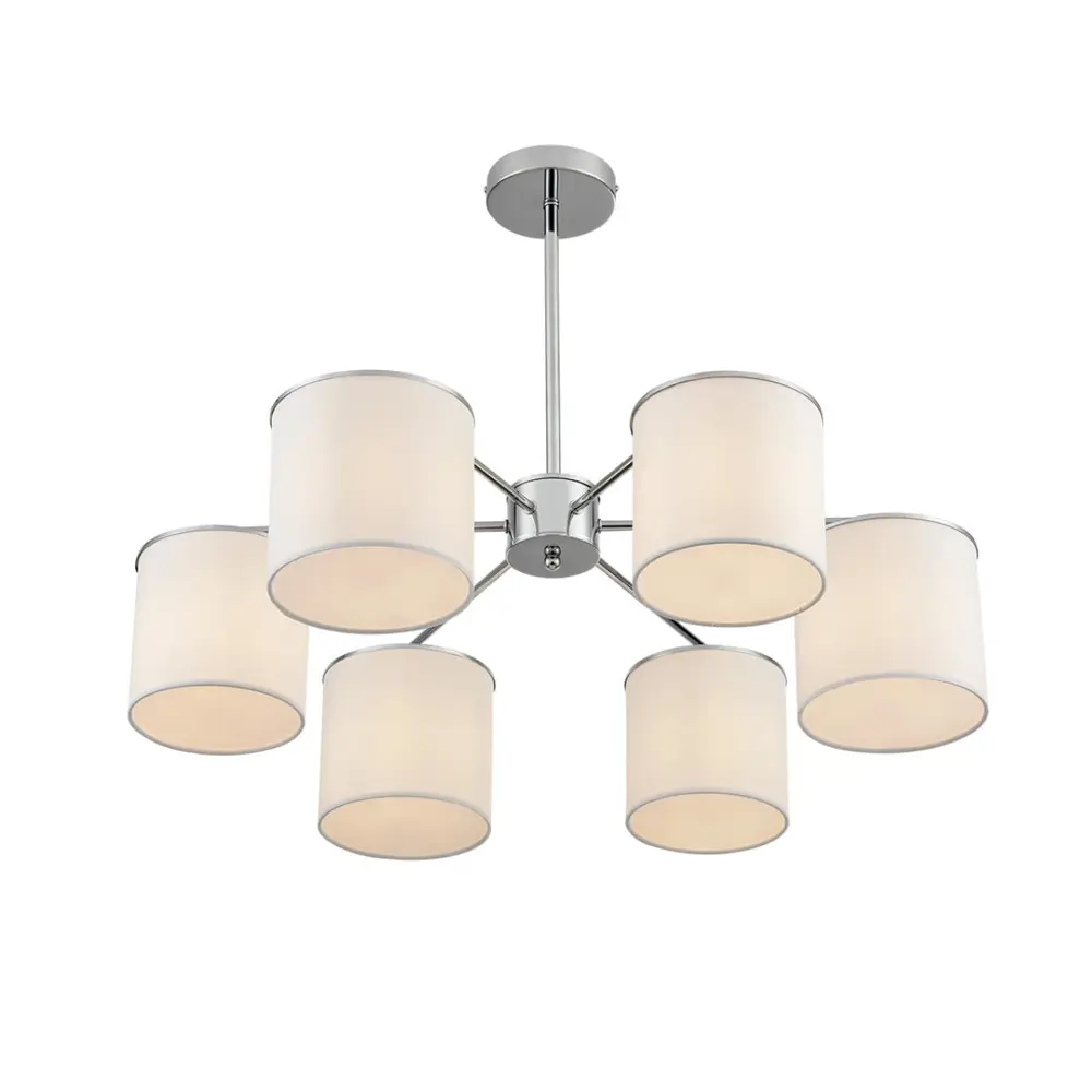 Фото 4 Люстра на штанге Lumion Suntori 6591-6 6 ламп 12 м² цвет хром/белый Фото 4 Люстра на штанге Lumion Suntori 6591-6 6 ламп 12 м² цвет хром/белый