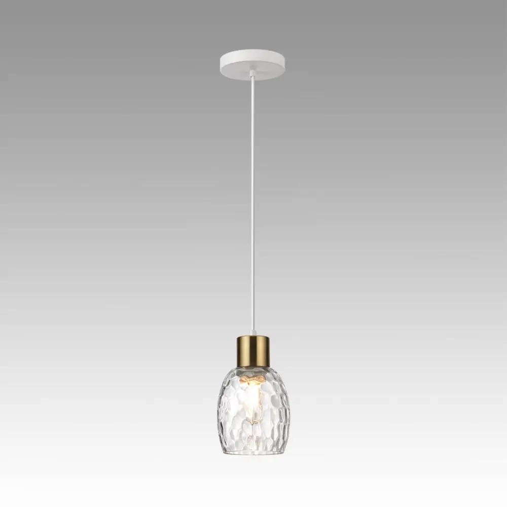 Фото 2 Светильник подвесной Lumion Ice 6583-1a 1 лампа 4 м² цвет белый/прозрачный/золотой Фото 2 Светильник подвесной Lumion Ice 6583-1a 1 лампа 4 м² цвет белый/прозрачный/золотой