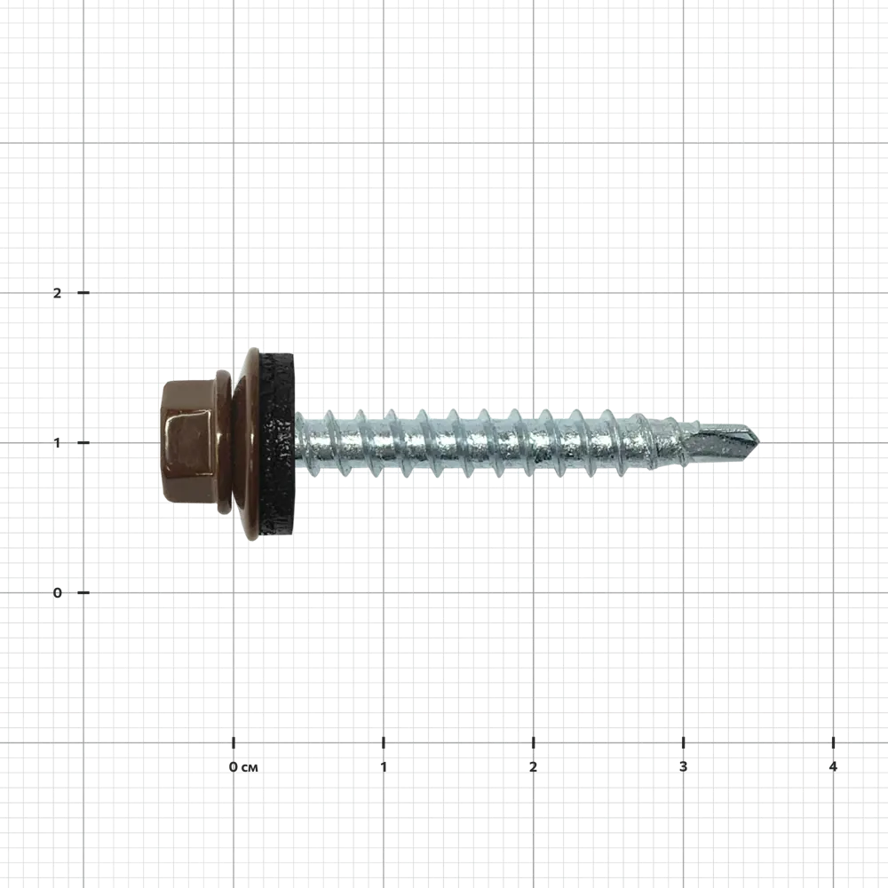 Фото 3 Саморезы кровельные по дереву Dilwis оцинкованные с буром 4.8x35 мм на вес RAL 8017 Фото 3 Саморезы кровельные по дереву Dilwis оцинкованные с буром 4.8x35 мм на вес RAL 8017