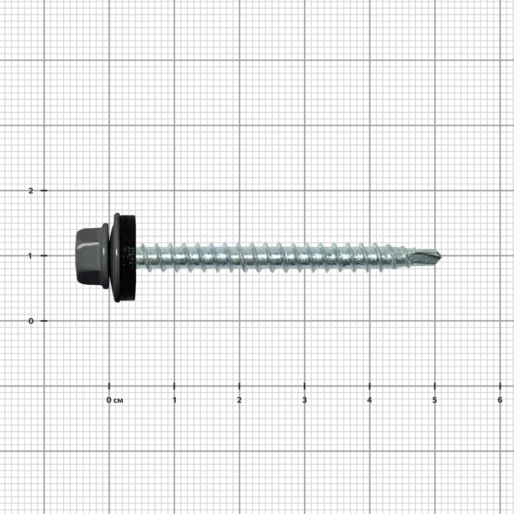 Фото 3 Саморезы кровельные по дереву Dilwis оцинкованные с буром 4.8x51 мм на вес RAL 7024 Фото 3 Саморезы кровельные по дереву Dilwis оцинкованные с буром 4.8x51 мм на вес RAL 7024