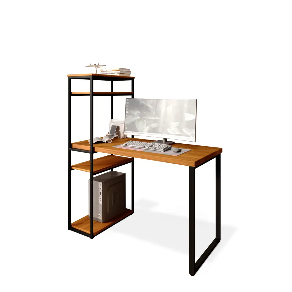 Фото 2 Стол письменный Solarius Loft 60x148x140 см сталь и дерево цвет ольха/черный Фото 2 Стол письменный Solarius Loft 60x148x140 см сталь и дерево цвет ольха/черный