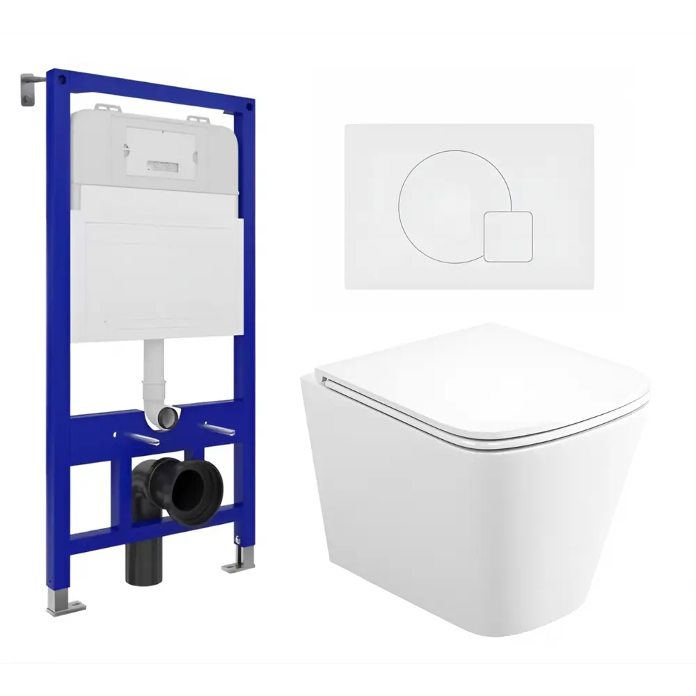 Фото 7 Комплект инсталляция с унитазом 3 в 1 Enio Tecnico 52 унитаз подвесной Binario + кнопка белая матовая Geometria Фото 7 Комплект инсталляция с унитазом 3 в 1 Enio Tecnico 52 унитаз подвесной Binario + кнопка белая матовая Geometria