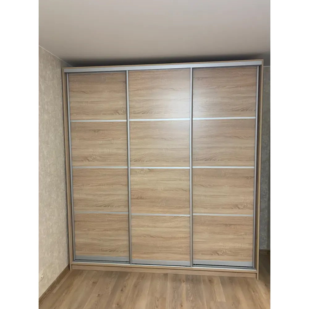 Фото 4 Шкаф-купе Клевер Атина 240x250х45 см 9 полок ЛДСП цвет дуб сонома Фото 4 Шкаф-купе Клевер Атина 240x250х45 см 9 полок ЛДСП цвет дуб сонома