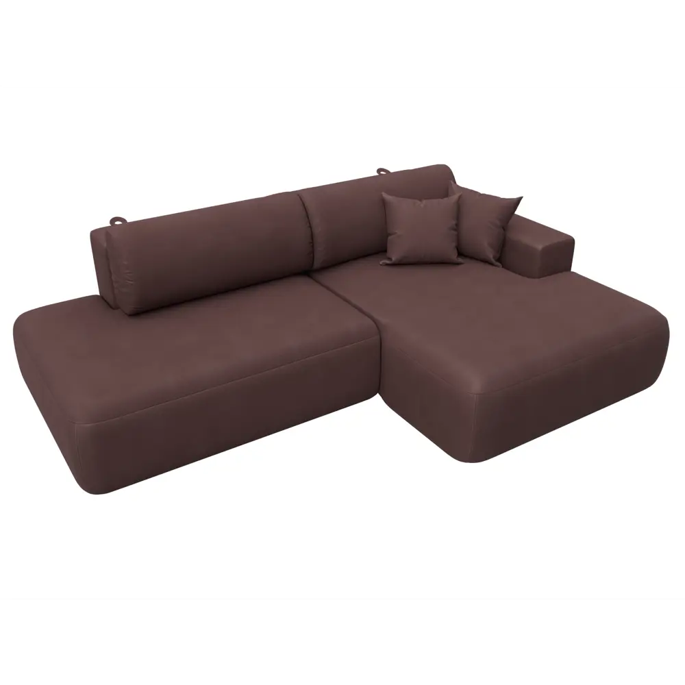 Фото 6 Диван угловой Лига-036 НПБ Модерн правый угол Лига диванов 127779 267x84x162 см замша цвет joly 09 бордовый