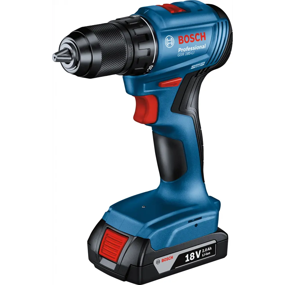 Фото 2 Дрель-шуруповерт аккумуляторная ударная бесщеточная Bosch Professional GSB 185-LI 06019K3100, 18 В Li-Ion 2x2 Ач Фото 2 Дрель-шуруповерт аккумуляторная ударная бесщеточная Bosch Professional GSB 185-LI 06019K3100, 18 В Li-Ion 2x2 Ач