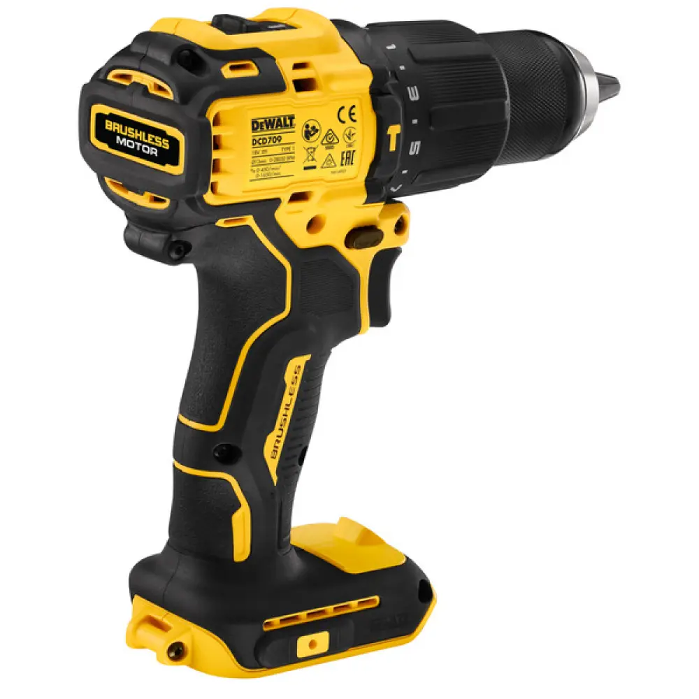 Фото 3 Дрель-шуруповерт аккумуляторная ударная бесщеточная Dewalt DCD709N-XJ, 18 В Li-Ion без АКБ и ЗУ Фото 3 Дрель-шуруповерт аккумуляторная ударная бесщеточная Dewalt DCD709N-XJ, 18 В Li-Ion без АКБ и ЗУ