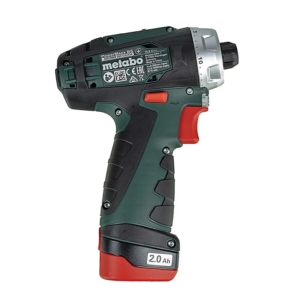 Фото 3 Дрель-шуруповерт аккумуляторная Metabo PowerMaxx BS 600984000, 10.8 В Li-Ion 2x2 Ач Фото 3 Дрель-шуруповерт аккумуляторная Metabo PowerMaxx BS 600984000, 10.8 В Li-Ion 2x2 Ач