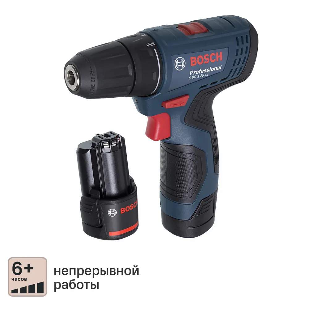 Фото Дрель-шуруповерт аккумуляторная Bosch Professional GSR 120-LI 06019G8000, 12 В Li-Ion 2x2 Ач Фото Дрель-шуруповерт аккумуляторная Bosch Professional GSR 120-LI 06019G8000, 12 В Li-Ion 2x2 Ач