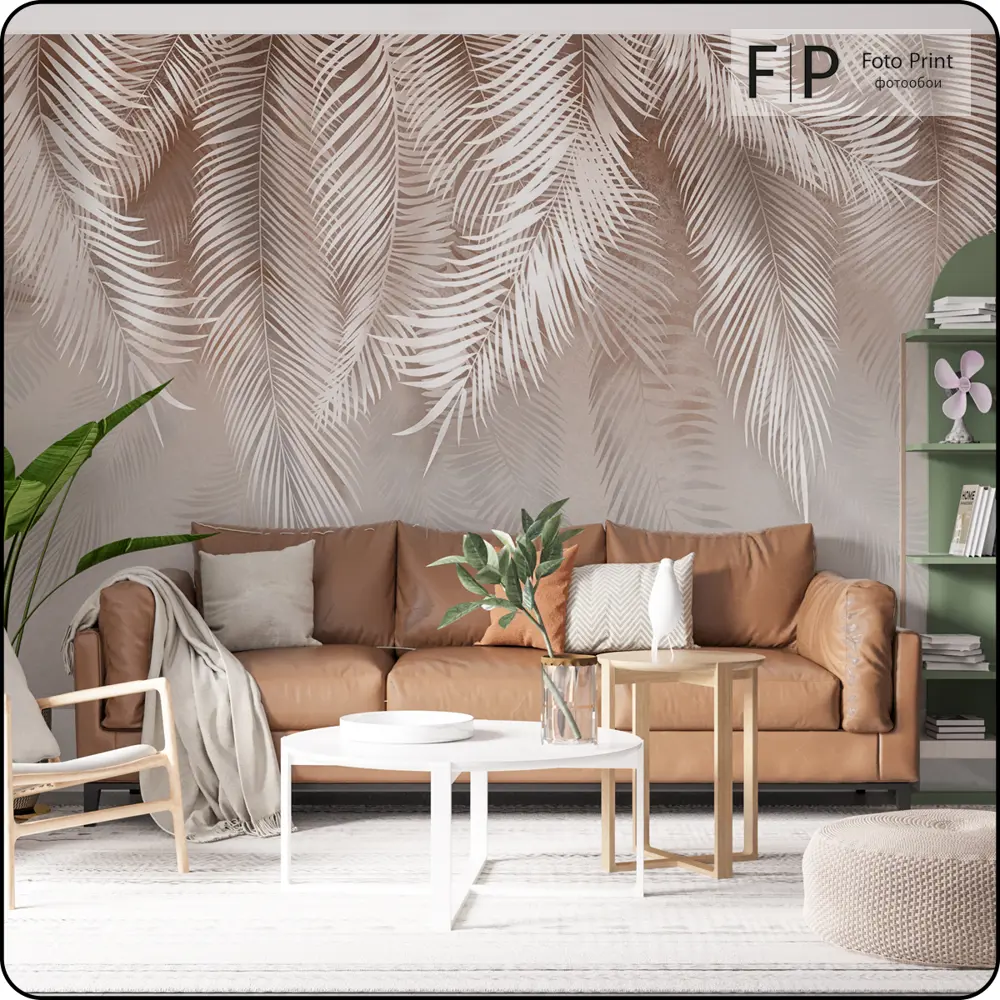 Фото 4 Фотообои флизелиновые Foto Print Пальмовые листья на бежевой стене 2 04-557-А-4-2.7 400x270 см Фото 4 Фотообои флизелиновые Foto Print Пальмовые листья на бежевой стене 2 04-557-А-4-2.7 400x270 см