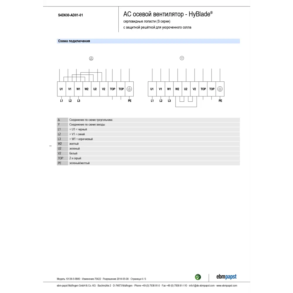 Фото 4 Вытяжной вентилятор Ebm-papst S4D630-AD01-01 D630 мм 71 дБ 13365 м³/ч цвет черный Фото 4 Вытяжной вентилятор Ebm-papst S4D630-AD01-01 D630 мм 71 дБ 13365 м³/ч цвет черный