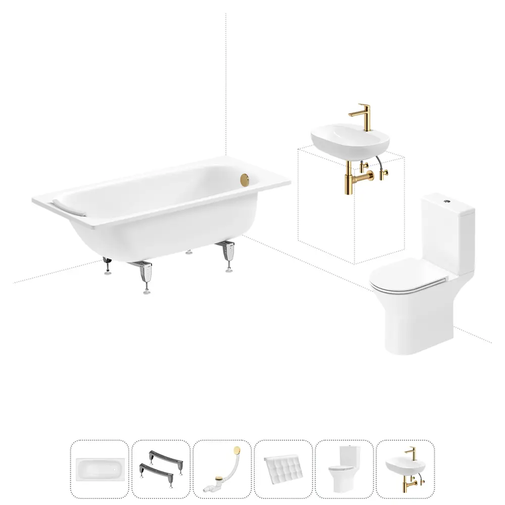 Фото Ванна Sanitana BLB Universal 20220700R прямоугольная сталь 150x70 см с напольным унитазом и раковиной в комплекте Фото Ванна Sanitana BLB Universal 20220700R прямоугольная сталь 150x70 см с напольным унитазом и раковиной в комплекте