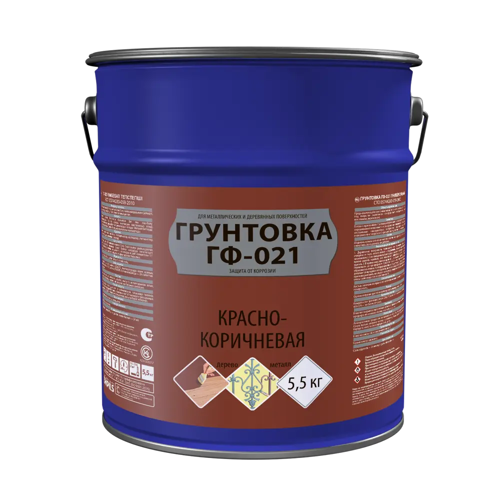 Фото 2 Грунтовка для сухих помещений Empils ГФ-021 Л красно-коричневая 5.5 кг Фото 2 Грунтовка для сухих помещений Empils ГФ-021 Л красно-коричневая 5.5 кг