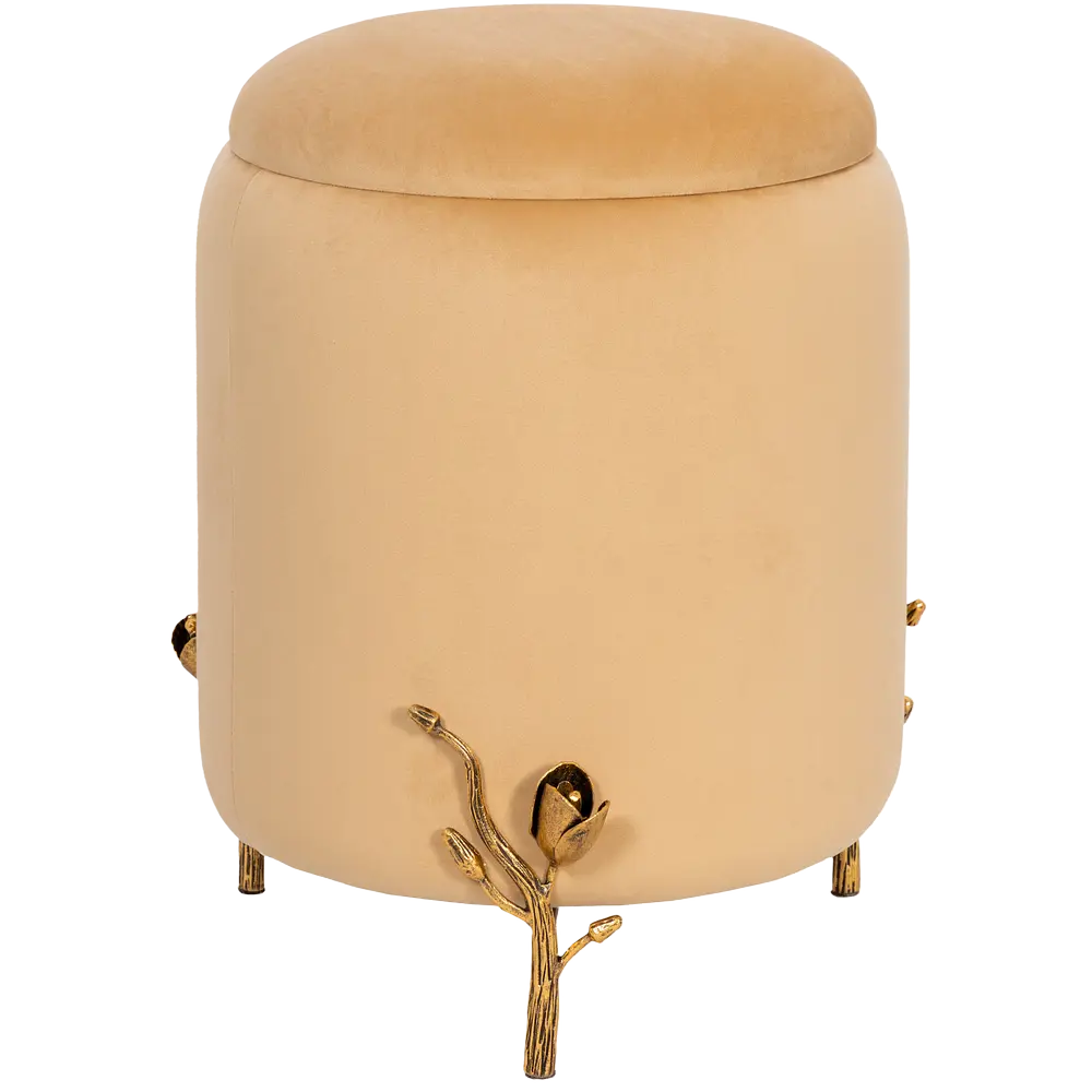 Фото Пуф 38х51х38 см Bogacho Ин Блум цвет песочный Фото Пуф 38х51х38 см Bogacho Ин Блум цвет песочный