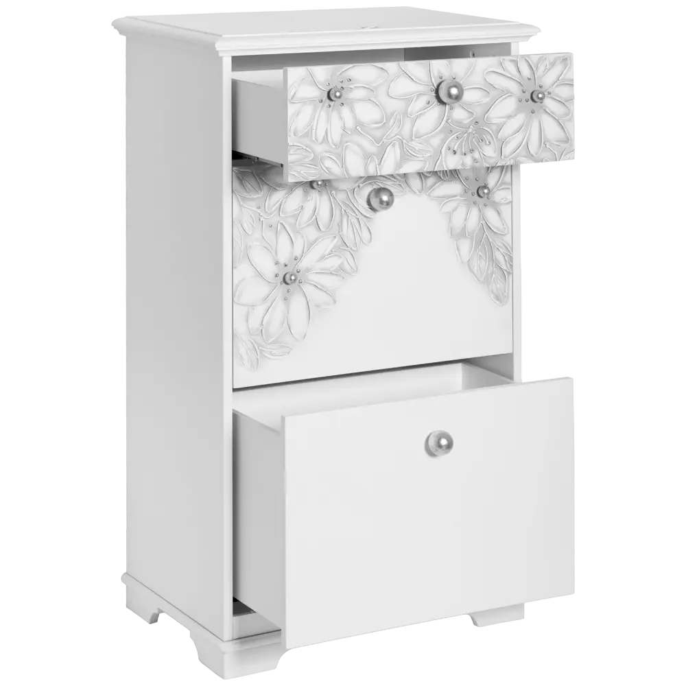 Фото 2 Комод Bogacho 63x105x41 см 3 ящика МДФ цвет белый 11621/белый