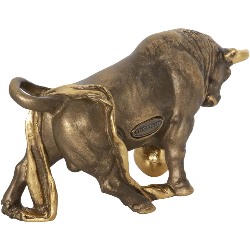 Фото 3 Статуэтка из мрамора Bogacho Бык бронзового цвета
