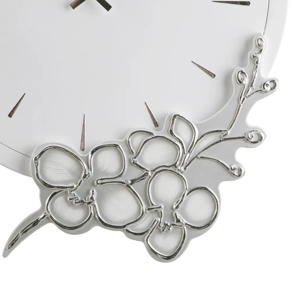 Фото 3 Часы настенные Bogacho Орхидея Трейси белое серебро Фото 3 Часы настенные Bogacho Орхидея Трейси белое серебро