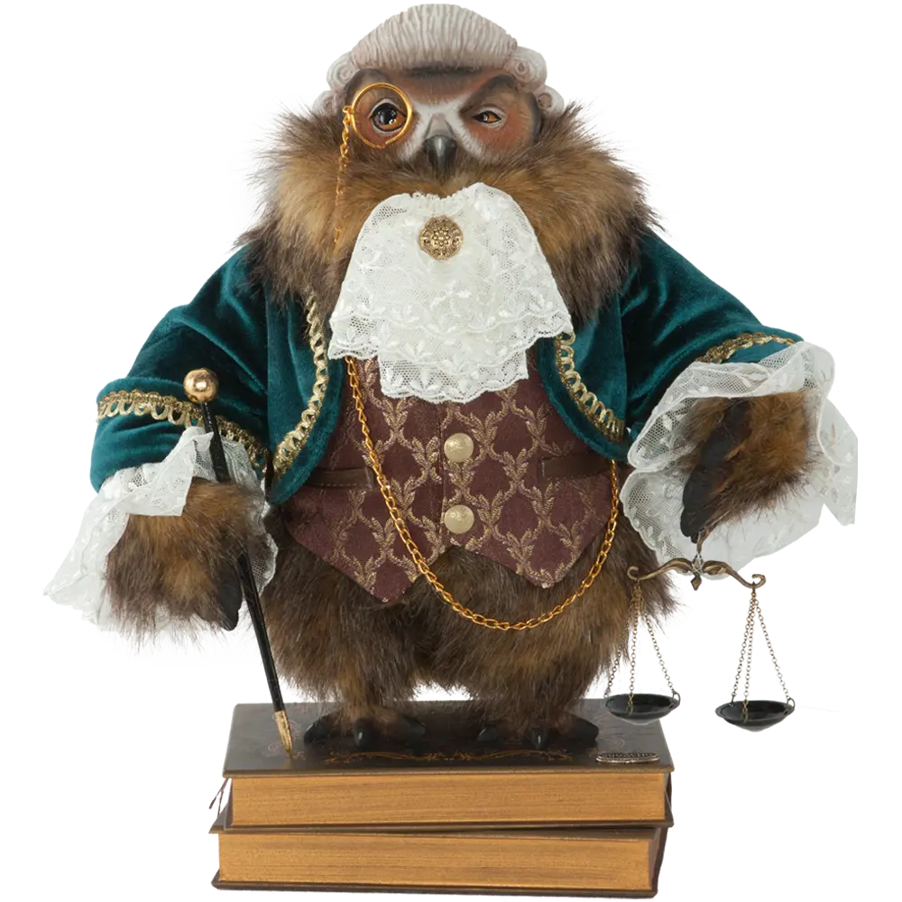 Фото Коллекционная игрушка Bogacho Филин Соломон ручная работа