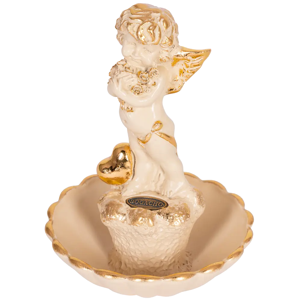 Фото 2 Подставка для украшений блюдце из мрамора Bogacho Ангел Роуз бежевая Фото 2 Подставка для украшений блюдце из мрамора Bogacho Ангел Роуз бежевая