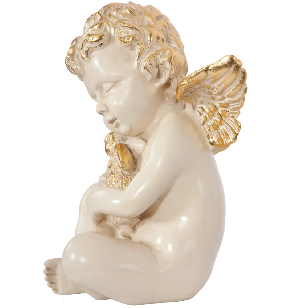 Фото 7 Статуэтка Bogacho Ангел с кроликом кремовый