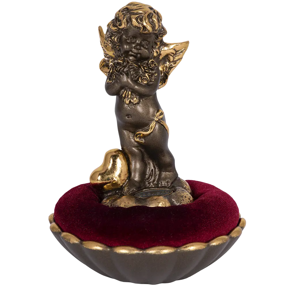 Фото Статуэтка из мрамора Bogacho игольница Ангел Роуз бронзовая