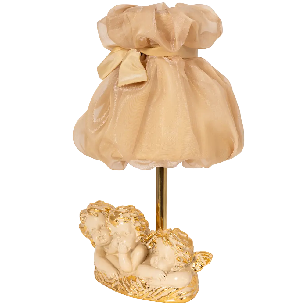 Фото Настольная лампа BOGACHO СБ-85/АС/Мадлен поталь Веселые Купидоны цвет бежевый