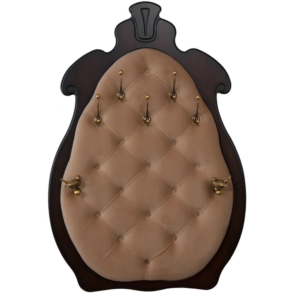 Фото Вешалка настенная 5 крючков 88x128x16 см BOGACHO Квин цвет коричневый 11554_коричневый