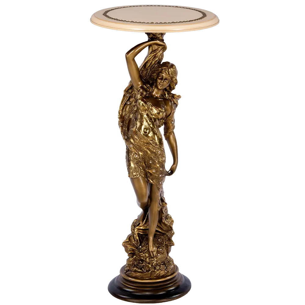 Фото Столик декоративный Bogacho 13057/Б/340АсБеж Изабель бронзовый 34 см