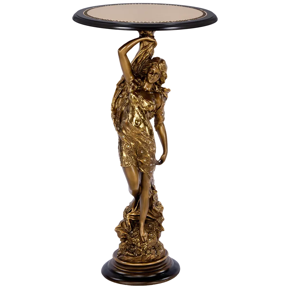 Фото Столик декоративный Bogacho 13057/Б/450ОрехБеж Изабель бронзовый 45 см