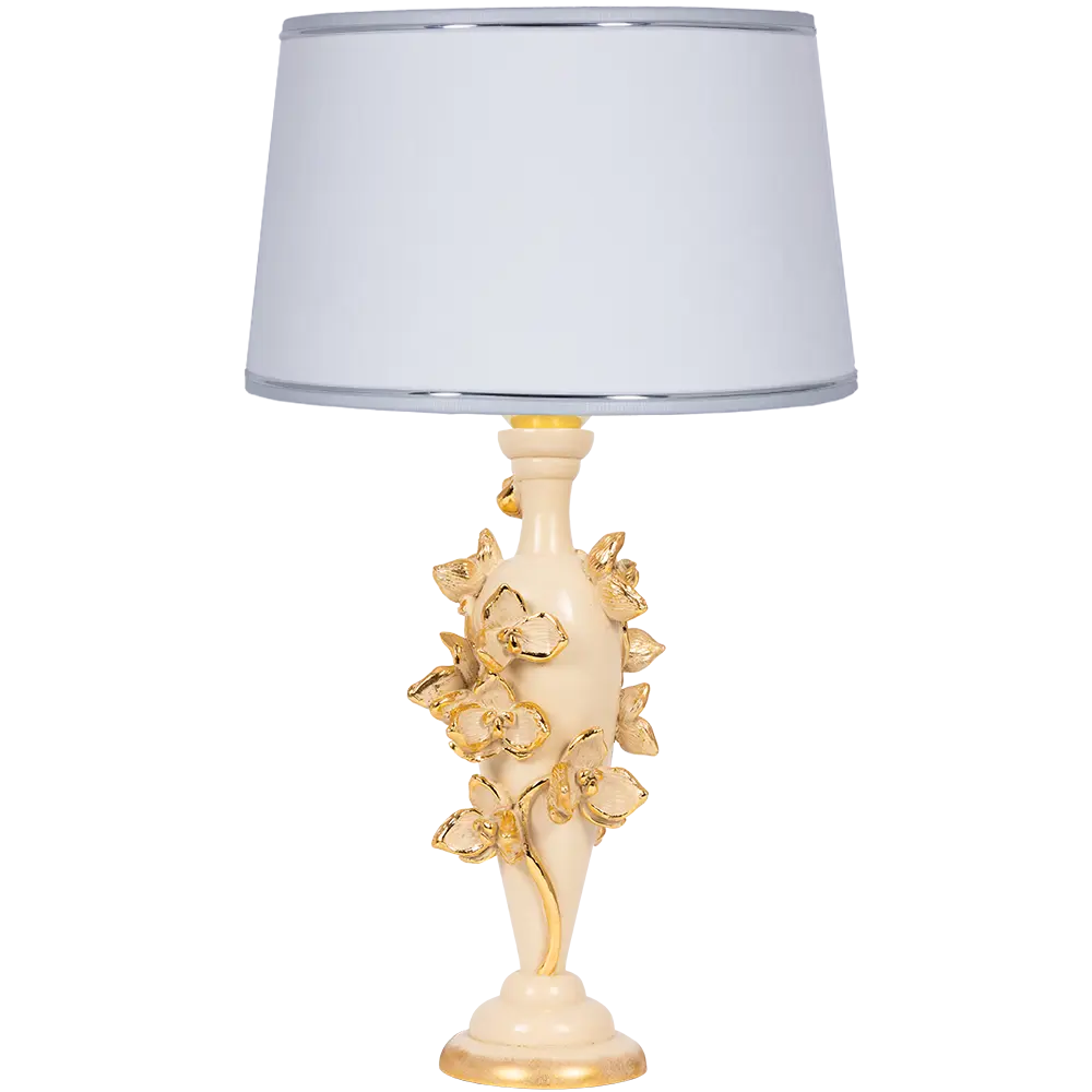 Фото Настольная лампа BOGACHO СБ-186/АС/Тюссо снег Орхидея Лира цвет белый Фото Настольная лампа BOGACHO СБ-186/АС/Тюссо снег Орхидея Лира цвет белый