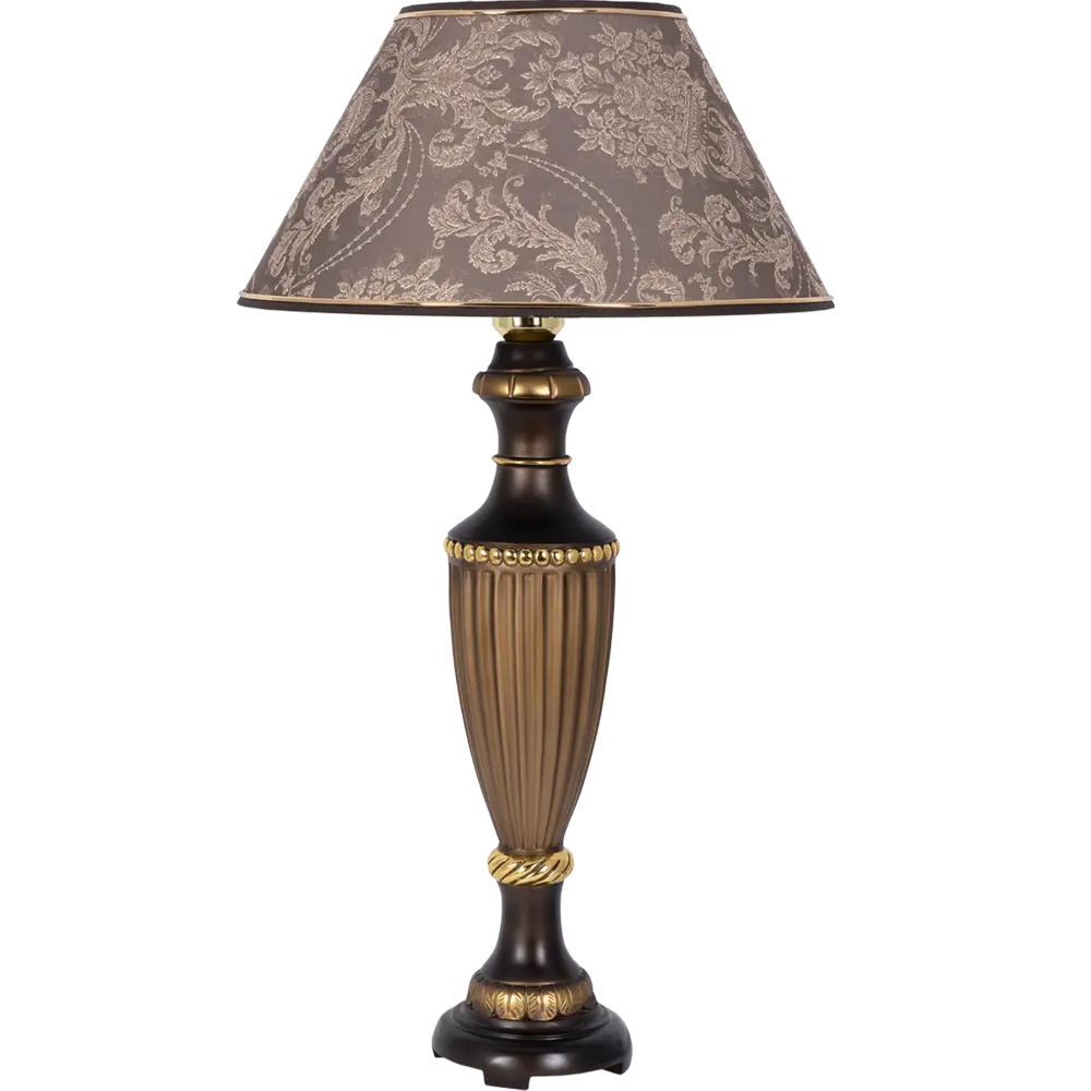 Фото Настольная лампа BOGACHO СБ-19/Б/Голдбраун Ваза ребристая цвет коричневый Фото Настольная лампа BOGACHO СБ-19/Б/Голдбраун Ваза ребристая цвет коричневый