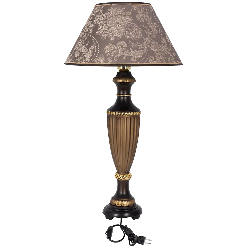 Фото 2 Настольная лампа BOGACHO СБ-19/Б/Голдбраун Ваза ребристая цвет коричневый Фото 2 Настольная лампа BOGACHO СБ-19/Б/Голдбраун Ваза ребристая цвет коричневый