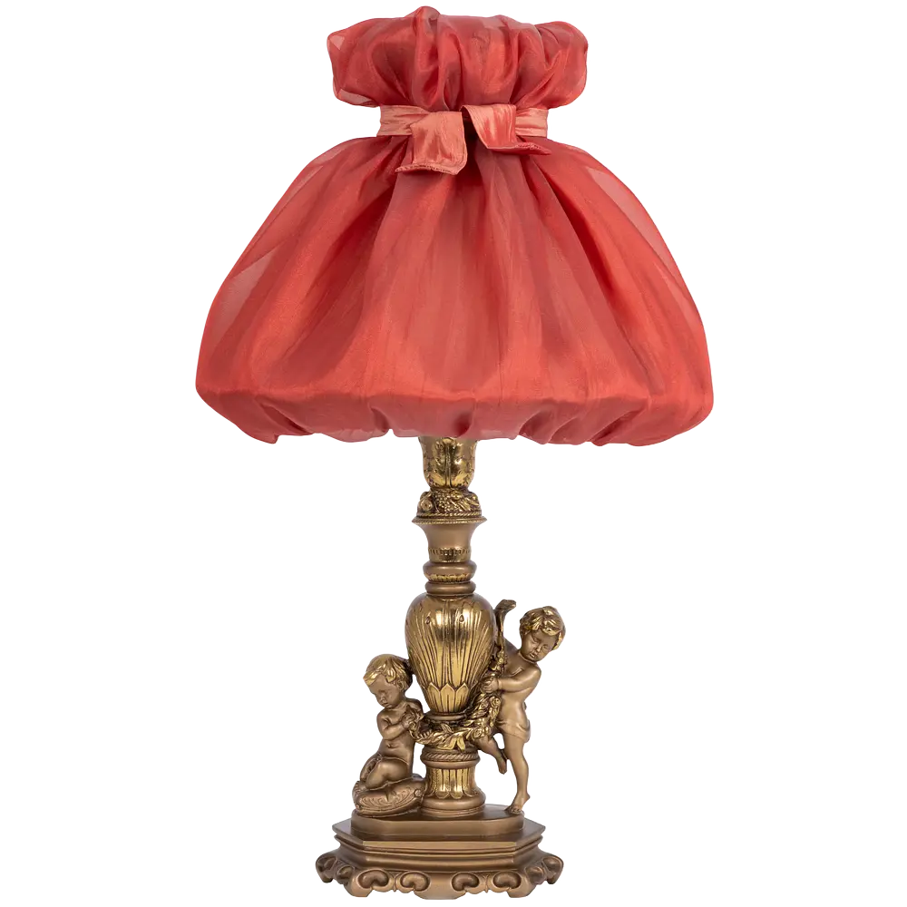 Фото Настольная лампа BOGACHO Путти СБ-1/Б/Мадлен роза цвет бронза Фото Настольная лампа BOGACHO Путти СБ-1/Б/Мадлен роза цвет бронза