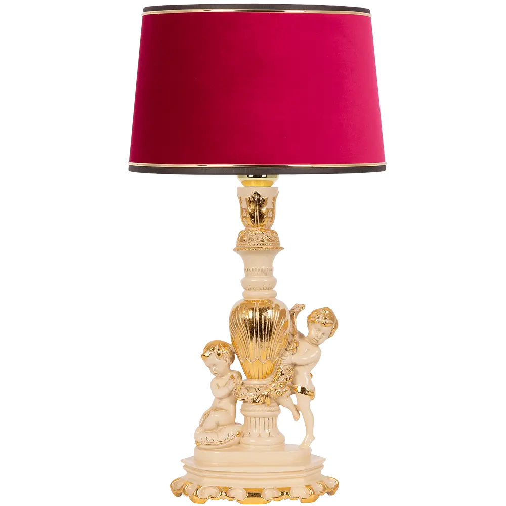 Фото Настольная лампа BOGACHO Путти СБ-1/АС/Тюссо амарант цвет бежевый Фото Настольная лампа BOGACHO Путти СБ-1/АС/Тюссо амарант цвет бежевый