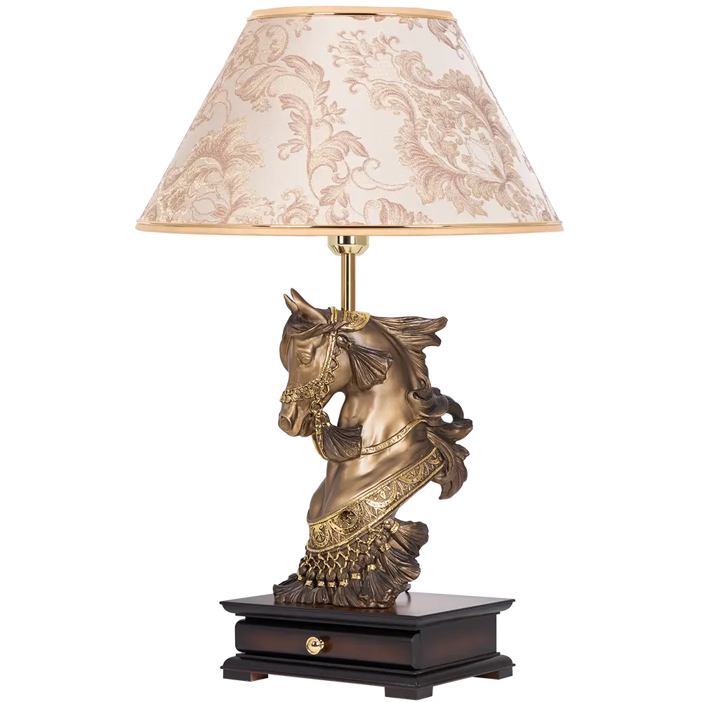 Фото Настольная лампа BOGACHO СБ-10/Б/Каледония бискотти Лошадь императора цвет слоновая кость