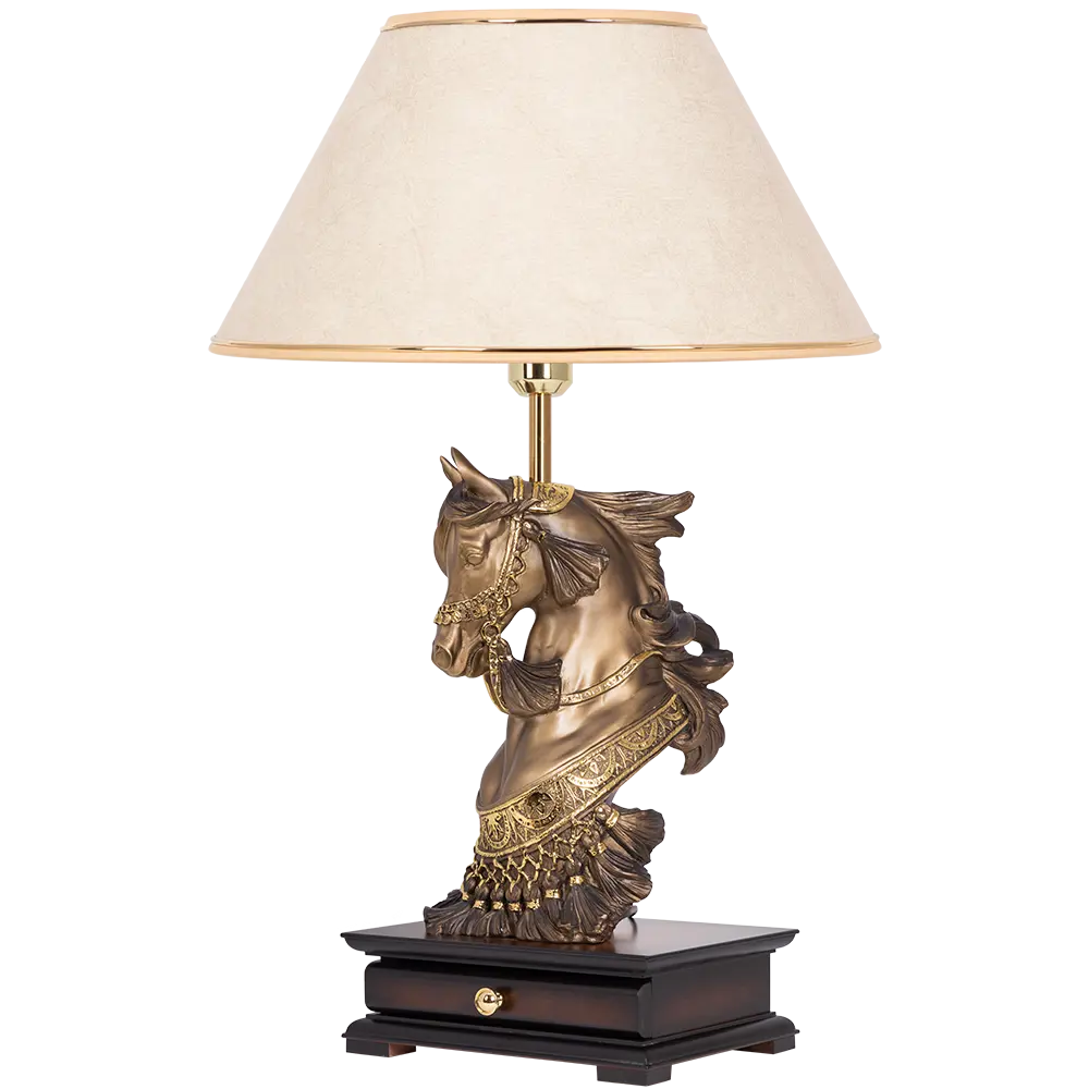 Фото Настольная лампа BOGACHO СБ-10/Б/Молоко Лошадь императора цвет слоновая кость