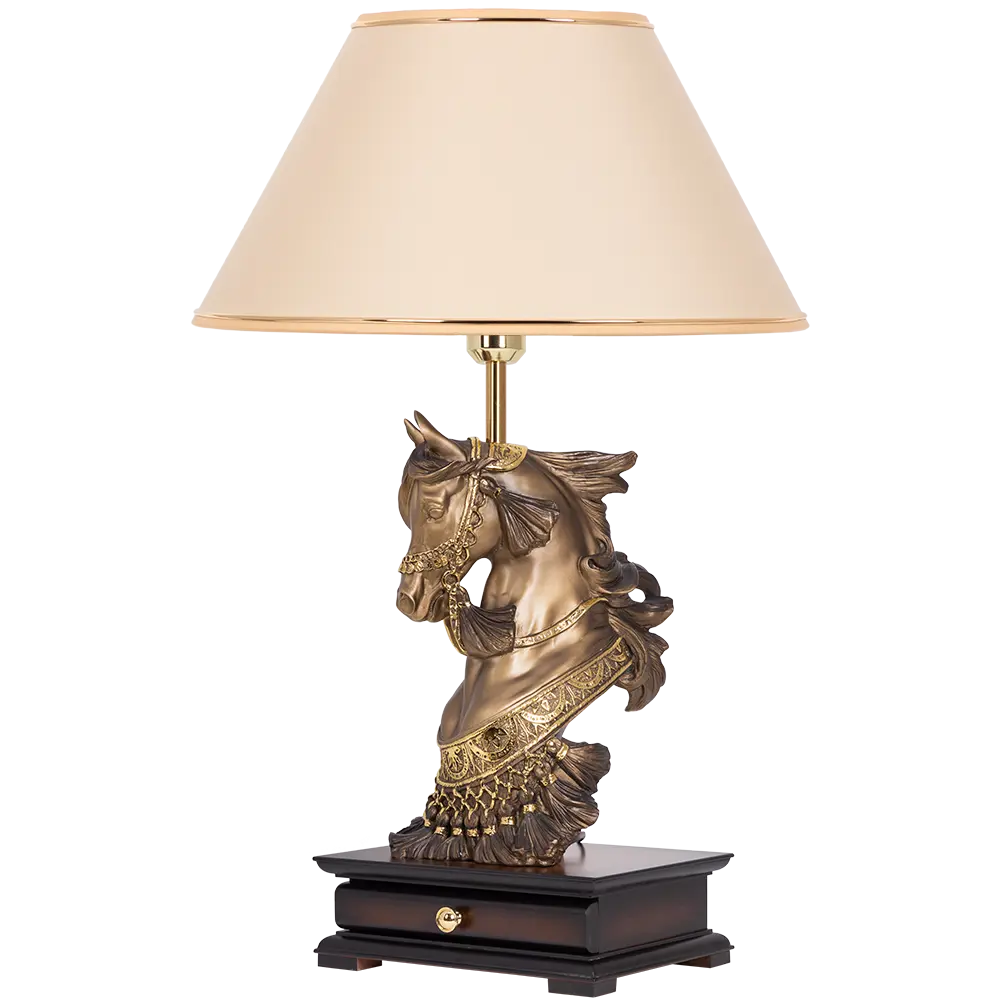 Фото Настольная лампа BOGACHO СБ-10/Б/Крем Лошадь императора цвет бежевый Фото Настольная лампа BOGACHO СБ-10/Б/Крем Лошадь императора цвет бежевый