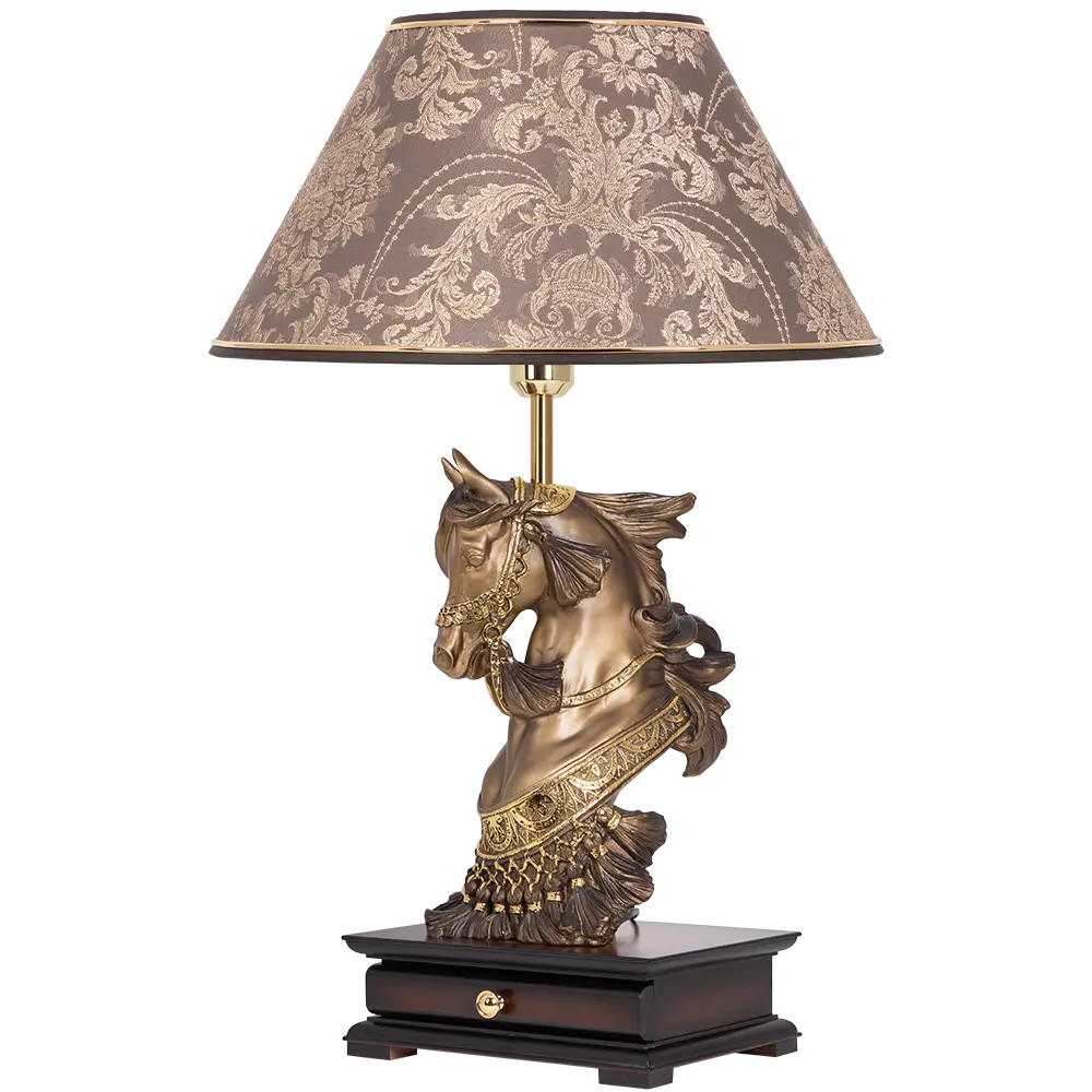 Фото Настольная лампа BOGACHO СБ-10/Б/Голдбраун Лошадь императора цвет коричневый