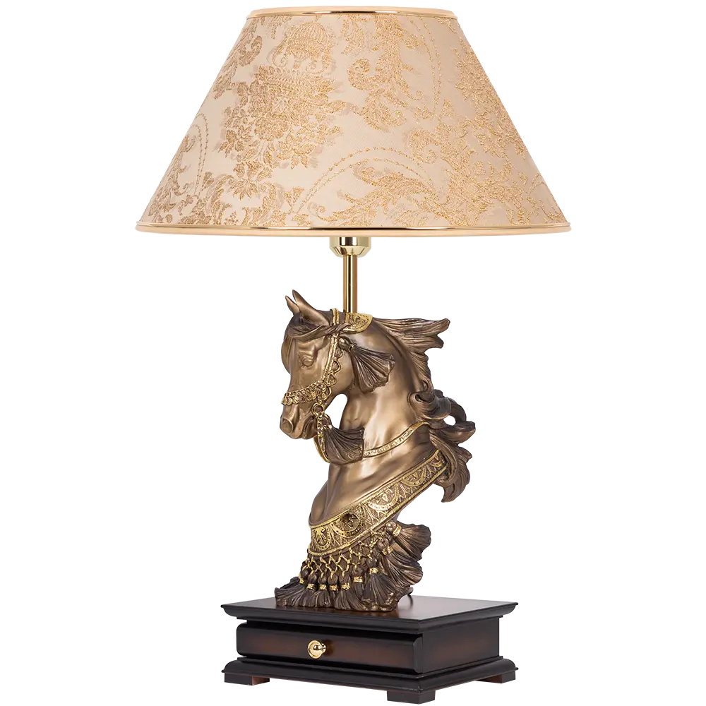 Фото Настольная лампа BOGACHO СБ-10/Б/Антиквайт Лошадь императора цвет бежевый Фото Настольная лампа BOGACHO СБ-10/Б/Антиквайт Лошадь императора цвет бежевый